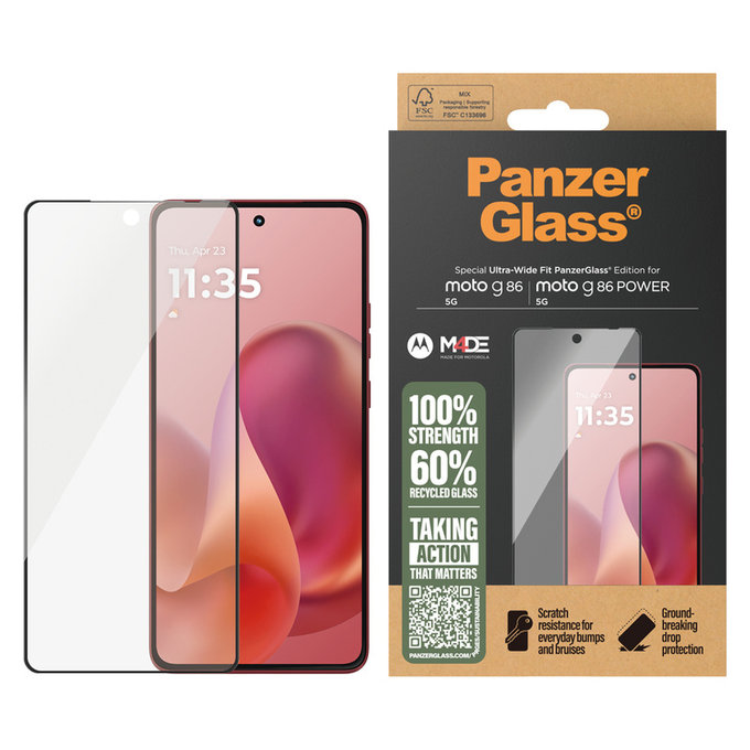 Panzerglas UWF für Motorola Moto G86 Power, Schwarz, PanzerGlass