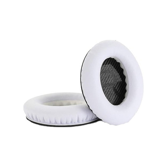 Ersatz-Ohrpolster für Bose QuietComfort 2, 15, 25 und 35, Memory-Schaumstoff + PU-Leder, Schwarz-Weiß, 1 Paar