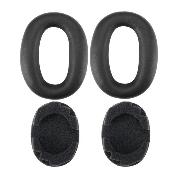 Ersatz-Ohrpolster für Sony MDR-1000X, WH-1000XM2, Memory-Schaumstoff + PU-Leder, Schwarz, 1 Paar