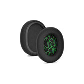 Ersatz-Ohrpolster für SteelSeries Arctis 3, 5, 7, 9 Pro, Memory-Schaumstoff + Textil, Schwarz / Grün, 1 Paar