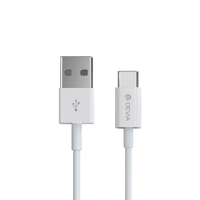 USB / USB-C Kabel Smart, 2.1A, 2m, Weiß, Devia