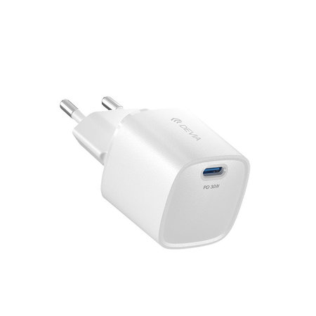 Ladeadapter Mini USB-C, PD 30W, Weiß, Devia