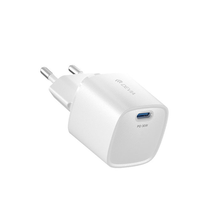 Ladeadapter Mini USB-C, PD 30W, Weiß, Devia