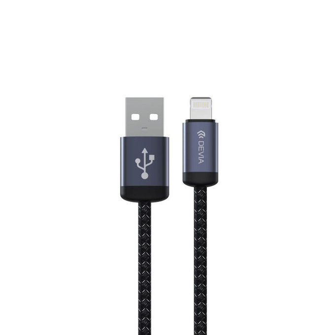 Lightning / USB Kabel Gracious, 2,4A, 1m, Schwarz, Devia