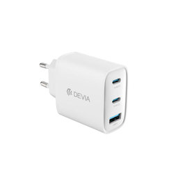 Ladeadapter Extreme Speed, 2x USB-C + USB-A, PD 65W, Weiß, Devia
