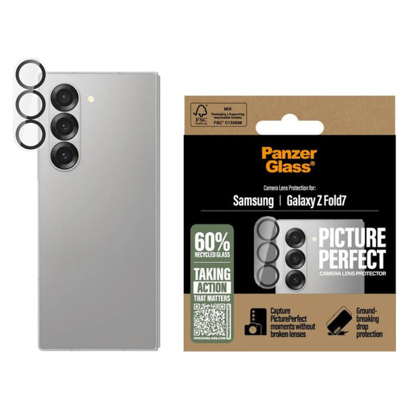 Kameralinsenschutz PicturePerfect für Samsung Z Fold7, Schwarz, PanzerGlass