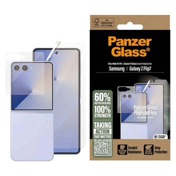 Schutzfolie UWF und Panzerglas für Samsung Galaxy Z Flip7, Klar, PanzerGlass