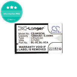 Batterie für Nokia 1208, 1110, 2310, 1200mAh, Li-ion, 3.7V, BL-5C, HQ