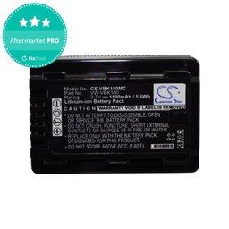 Batterie für Panasonic HDC, HC a SDR, 1500mAh, Li-Ion, 3.7V, VW-VBK180, HQ