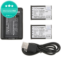 2 Akkus mit Ladegerät fürSony Cyber-shot DSC-RX100, Cyber-shot DSC-WX300B, 1150mAh, Li-Ion, 7.4V, NP-BX1, HQ