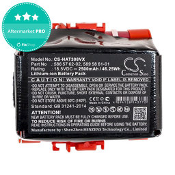 Akku batterie für Gardena R40, R50, R70, R80, Husqvarna Automower 305, 2500mAh, Li-Ion, 18.5V, 586 57 62-02, HQ