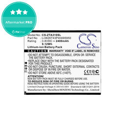 Akku batterie für ZTE Blade A3, A5, Optus X Power 2, 2400mAh, Li-Ion, 3.8V, Li3826T43P4h695950, HQ