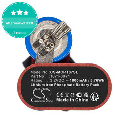 Akku batterie für Ermila Bellina, Moser Chrom Style Pro 1871, 1800mAh, LiFePO4, 3.2V, 1871-0071, HQ