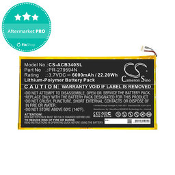 Akku batterie für Acer Iconia One 10 B3-A40, 6000mAh, Li-Pol, 3.7V, PR-279594N, HQ