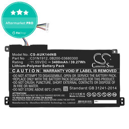 Akku batterie für Asus Vivobook 14, E510, 3400mAh, Li-Pol, 11.55V, C31N1912, HQ