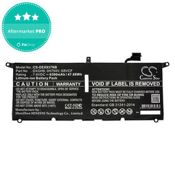 Akku batterie für Dell XPS 13 9370, 6300mAh, Li-Ion, 7.6V, DXGH8, HQ
