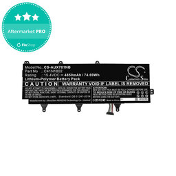 Batterie für Asus Zephyrus Gx701, Rog Zephyrus S Gx701, Rog Gx701, 4850mAh, Li-Pol, 15.4V, C41N1802, HQ