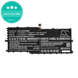 Batterie für Lenovo ThinkPad X1 Yoga 2018, 3500mAh, Li-Pol, 15.36V, L17C4P71, HQ