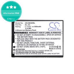 Akku batterie für Nokia N97 Mini, E5, E7, BLU Hero 2, 950mAh, Li-Ion, 3.7V, BL-4D, HQ