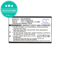 Akku batterie für Alcatel Lollipops, 650mAh, Li-Ion, 3.7V, 3DS11080AAAA, HQ