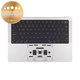 Oberer Tastaturrahmen für MacBook Pro 14", A2442 (2021), A2779 (2023), mit US-Tastatur und Akku, Silver, 661-21973, Genuine Apple