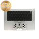 Oberer Tastaturrahmen für MacBook Pro 16" A2780 (2023), mit US-Tastatur und Akku, Silver, 661-32190, Genuine Apple
