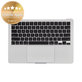 Oberer Tastaturrahmen für MacBook Air 13", A3113 (2024), mit US-Tastatur und Akku, Silver, 661-40228, Genuine Apple