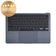 Oberer Tastaturrahmen für MacBook Air 13", A3113 (2024), mit US-Tastatur und Akku, Midnight, 661-40230, Genuine Apple