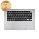 Oberer Tastaturrahmen für MacBook Air 15", A3114 (2024), mit US-Tastatur und Akku, Space Gray, 661-40266, Genuine Apple