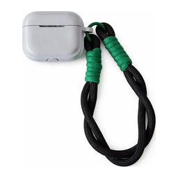 Silikonhülle für AirPods Pro 2, Grau mit schwarzer Kordel