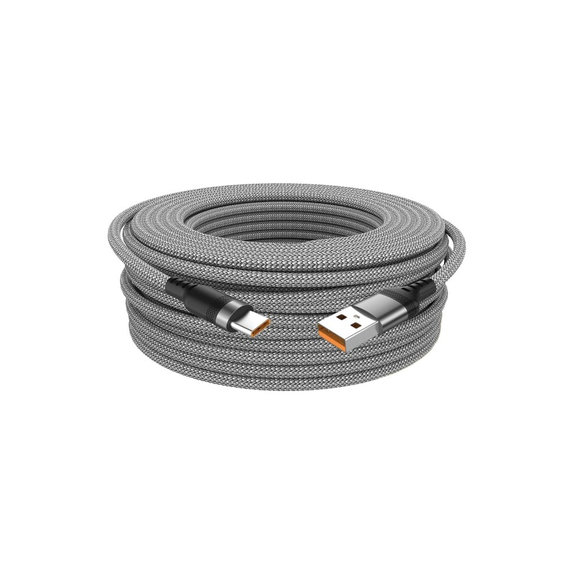 USB-A / USB-C Kabel, 6A, 1m, Grau