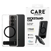 Hülle Kickstand mit schwarzem QI für Samsung Galaxy S26, Transparent, PanzerGlass