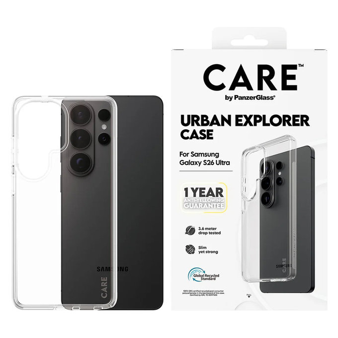 Hülle Urban Explorer für Samsung Galaxy S26 Ultra, Transaparentná, PanzerGlass