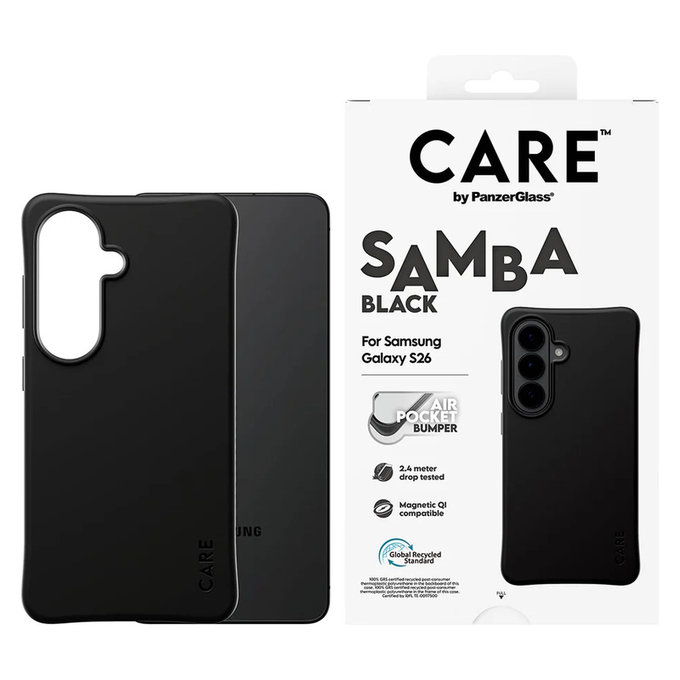 Hülle Samba mit QI für Samsung Galaxy S26, Schwarz, PanzerGlass