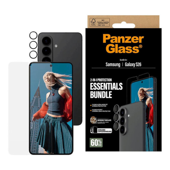 Bundle Essentials 2-in-1 für Samsung S26, PanzerGlass