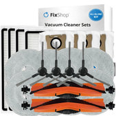 Ersatzteilset für Xiaomi Mi Robot Vacuum S20+, S10+, X20+, X10+ (2x Hauptbürste, 4x Filter, 4x Seitenbürste – schwarz, 8x Wischtuch, 4x Staubbeutel)