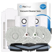 Ersatzteilset für Ecovacs T20, T20 Max, T20 Pro (1x Hauptbürste, 2x Filter, 2x Seitenbürste – weiß, 4x Wischtuch, 2x Staubbeutel)