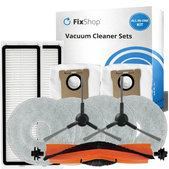 Ersatzteilset für Xiaomi Mi Robot Vacuum S20+, S10+, X20+, X10+ (1x Hauptbürste, 2x Filter, 2x Seitenbürste – schwarz, 4x Wischtuch, 2x Staubbeutel)