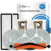Ersatzteilset für Xiaomi Mi Robot Vacuum S20+, S10+, X20+, X10+ (1x Hauptbürste, 2x Filter, 2x Seitenbürste – weiß, 4x Wischtuch, 2x Staubbeutel)
