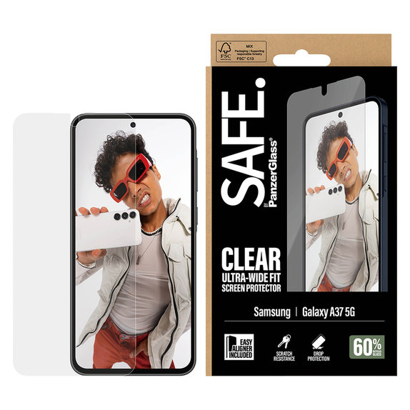 Panzerglas UWF mit Applikator für Samsung Galaxy A37, Klar, SAFE by PanzerGlass