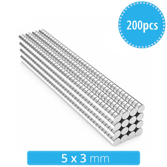 Neodym-Zylindermagnet N35, 5 x 3mm, 200 Stk.