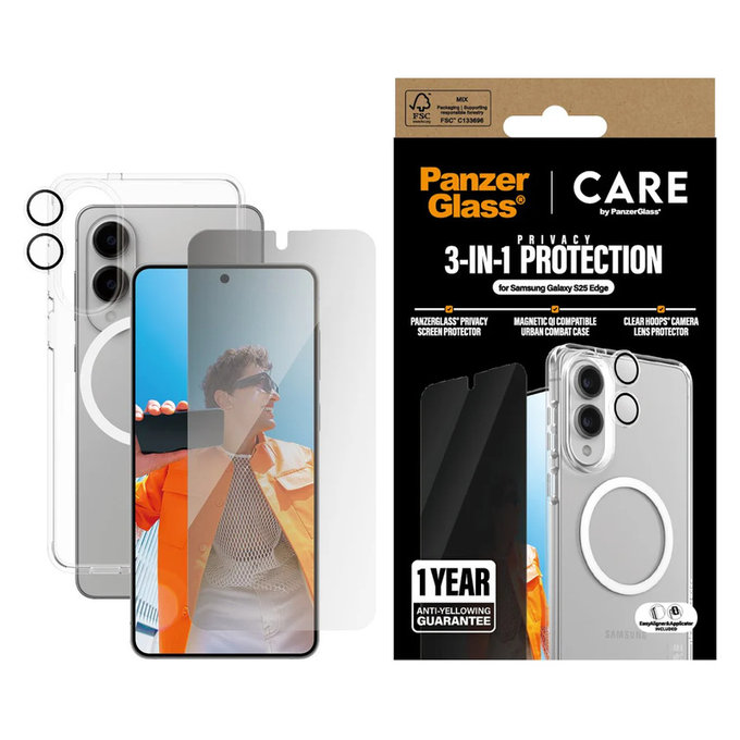 Bundle 3-in-1 Privacy für Samsung Galaxy S25 Edge, PanzerGlass