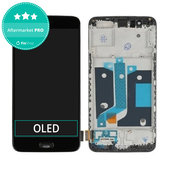 OnePlus 5 - LCD Display + Touchscreen Front Glas + Rahmen (Black) TFT