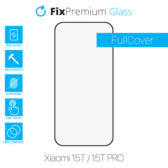 FixPremium FullCover Glass - Gehärtetes Glas für Xiaomi 15T, 15T Pro