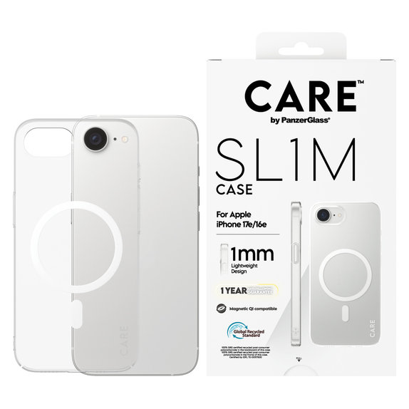 Hülle SL1M mit MagSAFE by PanzerGlass für iPhone 17e/16e, Transparent, PanzerGlass