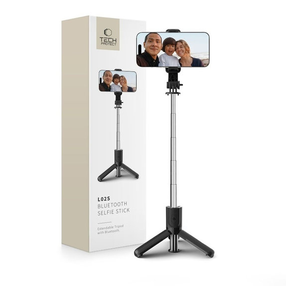 Selfie-Stick mit Stativ L02S, schwarz, Tech-Protect