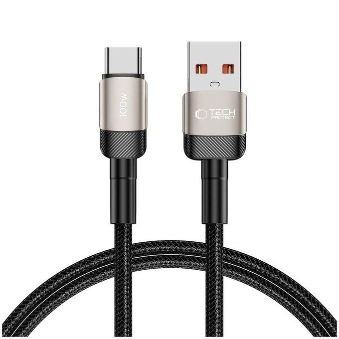 Kabel Ultraboost Evo USB-C Cable 100W/5A 100cm, Titanium, Tech-Protect