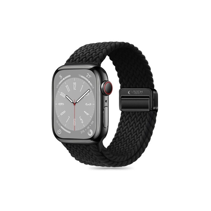 Armband Nylonmag für Apple Watch 8 / 9 / 10 / 11 / SE / Ultra (44 / 45 / 46 / 49 mm), schwarz, Tech-Protect