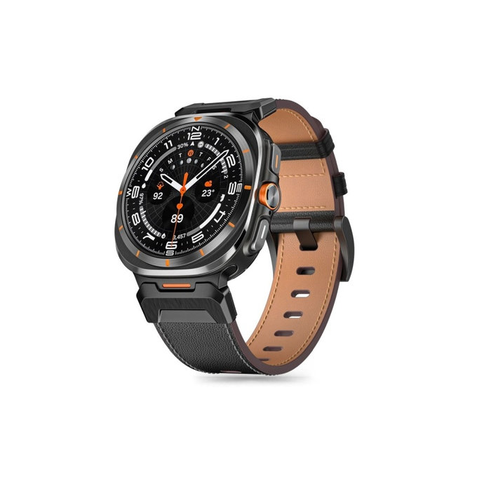 Armband Delta Pro für Samsung Watch Ultra 1 / 2 2024-2026 (47 mm) Leather, schwarz, Tech-Protect