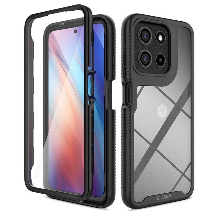 Hülle Defense für Motorola Moto G15 / G15 Power / G17 / G17 Power / G05 / E15, schwarz, Tech-Protect
